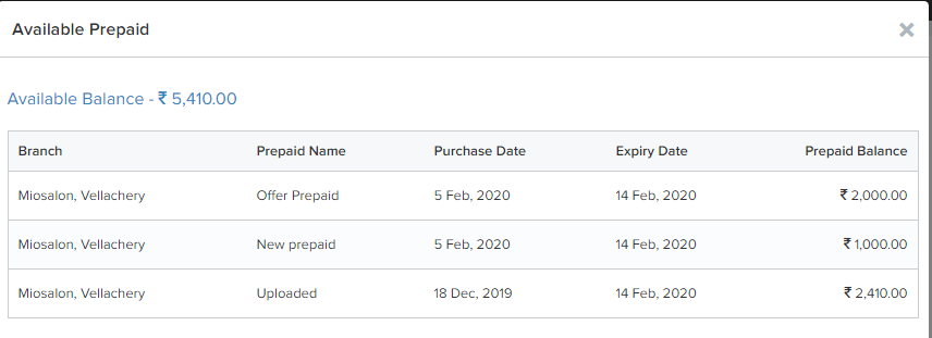 Prepaid balance's expiry date gets carry forward to the newly bought prepaid expiry date with salon software