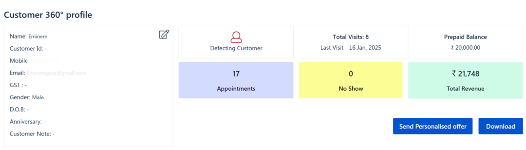 Customer 360 Degree Profile