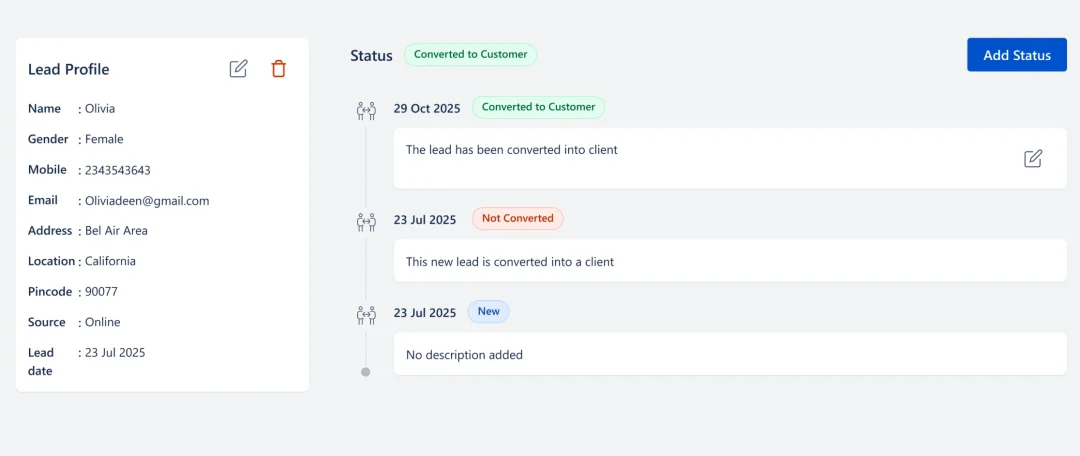 WhatsApp - Lead management